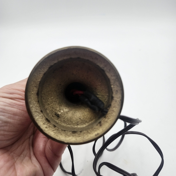 7" Vintage Japanese Pierced Brass Votive electric Lantern nightlight night light - Picture 4 of 13